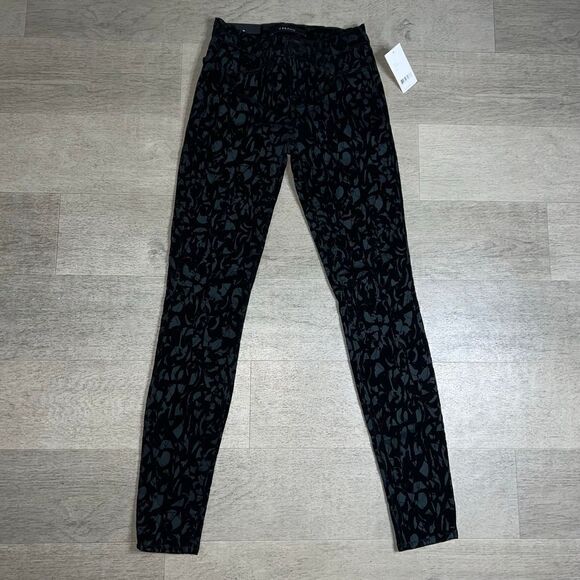 J Brand, Olive Brocade 620 Super Skinny Jean Patterned Burnout Velvet Women’s 24 - Picture 3 of 16